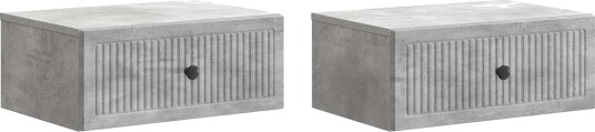  Nattbordskap 2 pcs Betonggrå 49 x 34,5 x 20 cm Konstruert tre