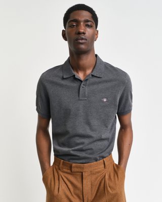 Klassisk piquéskjorte i slim fit ANTRACIT MELANGE XXL Klassisk piquéskjorte i slim fit ANTRACIT MELANGE XXL