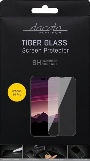 DACOTA PLATINUM TIGER GLASS IPHONE 14 PRO SKJERMBESKYTTER, GJENNOMSIKTIG