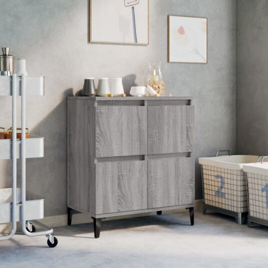 vidaXL Skjenk grå sonoma 60x35x70 cm konstruert tre vidaXL Skjenk grå sonoma 60x35x70 cm konstruert tre