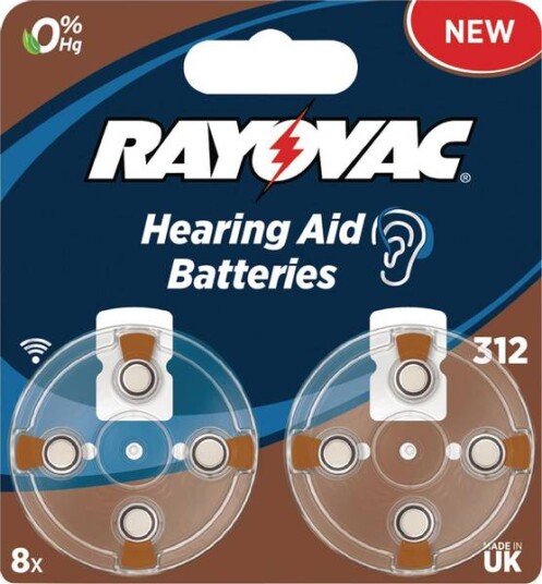 Høreapparatbatterier - 312- Sinc-Air Batteri PR41 1.4 V 8 stk i Pk.