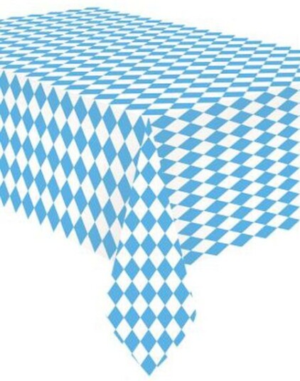 Rutete Blå og Hvit Oktoberfest Papirduk 115x175 cm Bierfest
