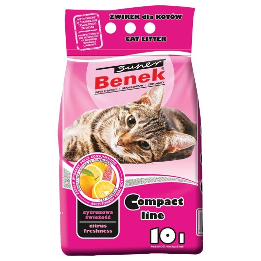 Benek Super Compact Citrus Freshness - Citrus Freshness 10 l (ca 8 kg) Benek Super Compact Citrus Freshness - Citrus Freshness 10 l (ca 8 kg)