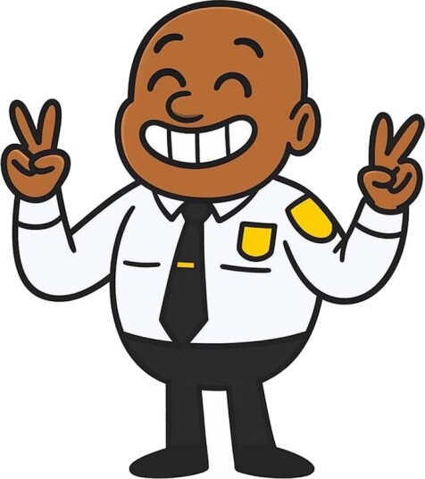 Klistremerke   Smilende Sikkerhetsvakt   4 Klistremerker