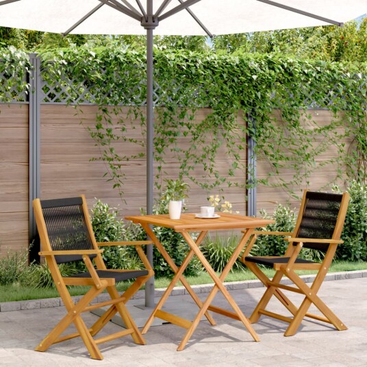  Bistrosett 3 deler svart polypropylen og heltre 3281877