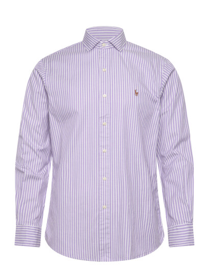 Polo Ralph Lauren Custom Fit Striped Stretch Oxford Shirt Purple XXL