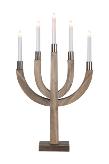 Star Trading Adventsstake Elias 67 cm med 5 Lys Klar Brun