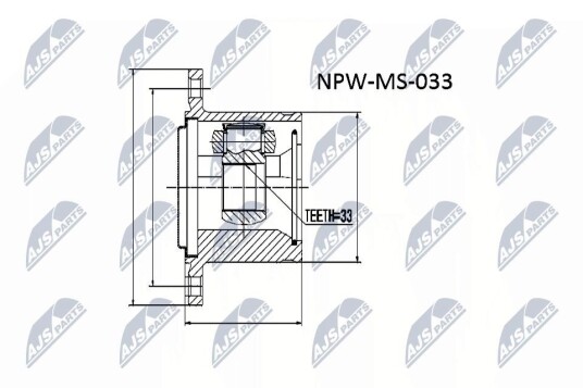 Nty Drivknute drivaksel NTY NPW MS 033
