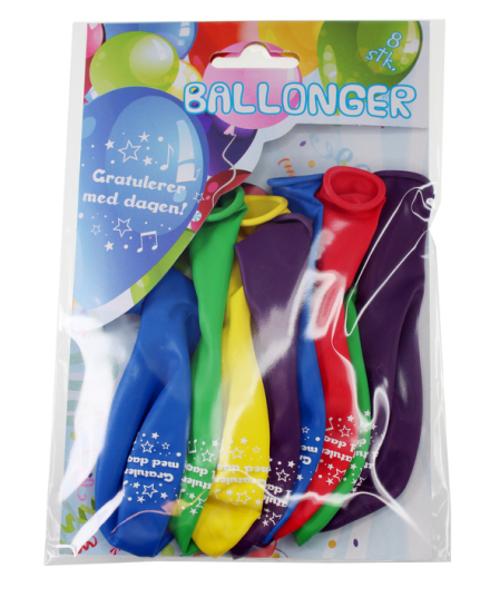 Ballonger Gratulerer med dagen 8pk