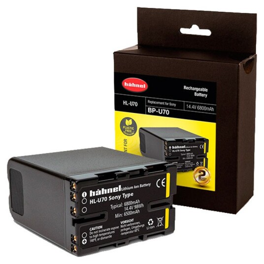 HÃ¤hnel Batteri til Sony Kameraer (HL-U70/BP-U70) - Oppladbart - 6800mAh