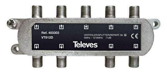 Televes VT812D Fordeler 5–1218 MHz F tilkobling 8 veis Antenneutstyr