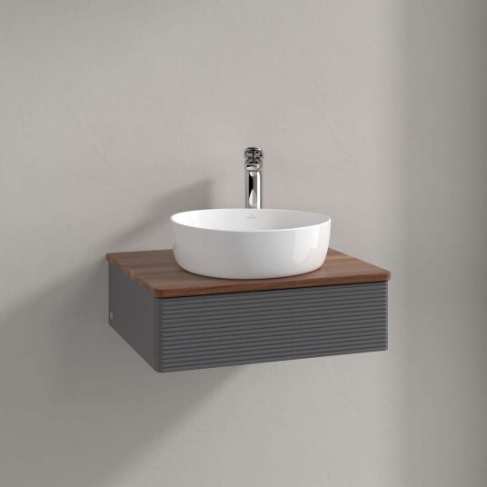Villeroy & Boch Antao Servantskap med 1 skuff 60x50x19 cm u/lys Antrasitt/Valnøtt