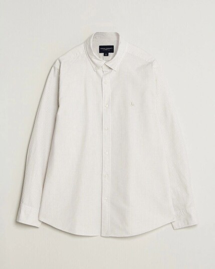 Charles Tyrwhitt Button Down Stretch Oxford Shirt Stone
