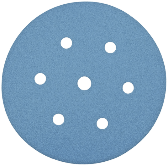 Papirrondel Med Velcro Ø150mm 7 Huller 1948 K120 Stål Lak Maling