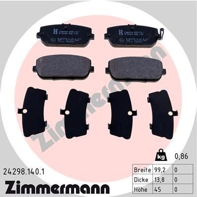 Bremseklosser ZIMMERMANN 24298.140.1 Bremseklosser ZIMMERMANN 24298.140.1
