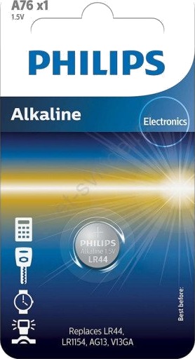 Philips Alkaline A76 Minicellebatteri 1,5 V LR44