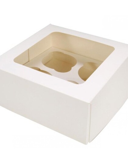 5 Stk Hvite Muffinsbokser Hver Holder 4 Muffins 5 Stk Hvite Muffinsbokser Hver Holder 4 Muffins