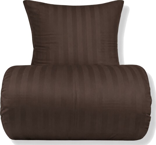 Bambus dobbelt sengetøy 200x220 cm - 100 % bambus - brune jacquardvevde striper