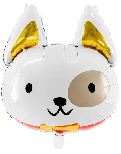 Hvit Hund Folieballong 45x50 cm