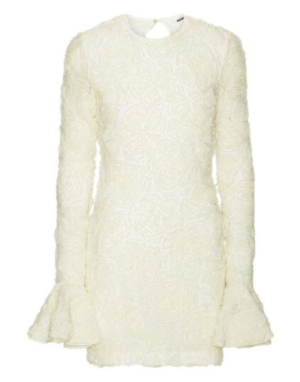 ROTATE Flower Mesh Mini Dress Kjole Off White 34