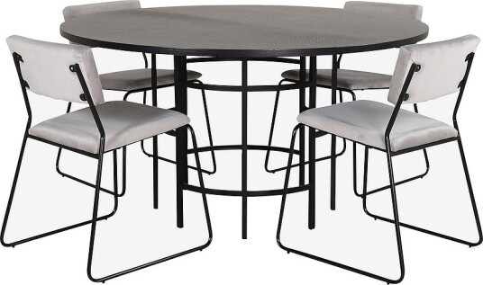 Venture Home Spisegruppe Copenhagen med 4 Kenth spisestoler Svart Venture Home Spisegruppe Copenhagen med 4 Kenth spisestoler Svart