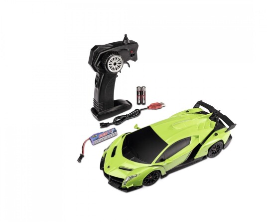 Carson Lamborghini Veneno RC bil 1:24 2.4GHz Grønn Carson Lamborghini Veneno RC bil 1:24 2.4GHz Grønn