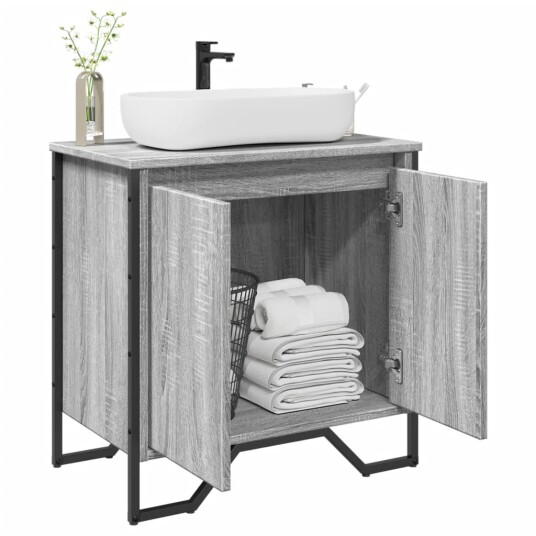  Servantskap grå sonoma 60x35x60 cm konstruert tre 8721102812255
