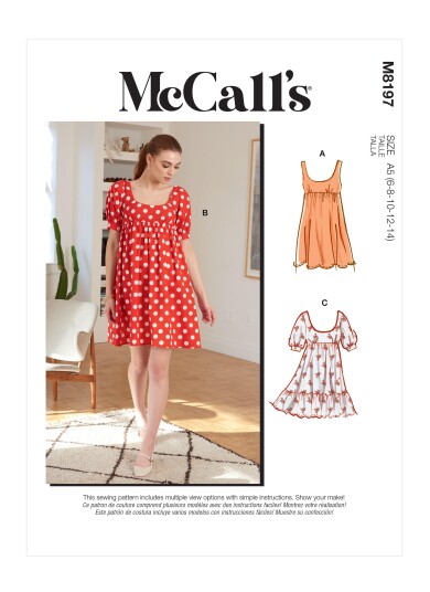 McCall's 8197 - Kjole A5 (6-8-10-12-14)