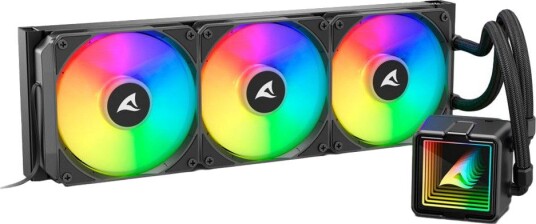 Sharkoon S100 AiO CPU Vannkjøler ARGB 360mm 3x PWM-vifte Svart