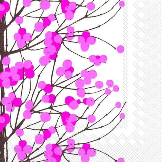 Marimekko servietter lunsj Lumimarja white pink
