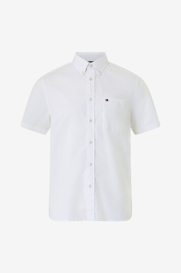 Tommy Hilfiger   Skjorte Light Oxford Solid SS BD Shirt   Hvit