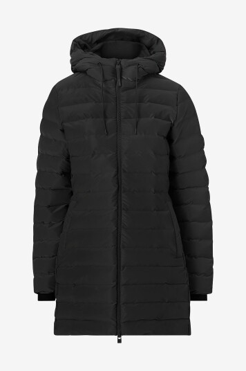 Rains Jakke Lohja Long Puffer Curve Jacket W3t3 Svart