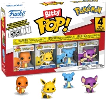 Funko Bitty POP! Charmander, Jolteon, Lapras, Rattata actionfigurer Funko Bitty POP! Charmander, Jolteon, Lapras, Rattata actionfigurer