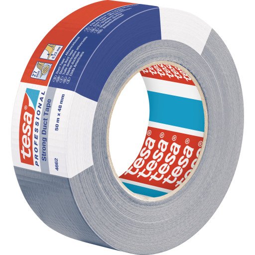 Tesa 4662 Sølv Byggteip Vev 50 m x 48 mm - Allroundtape for Tetting