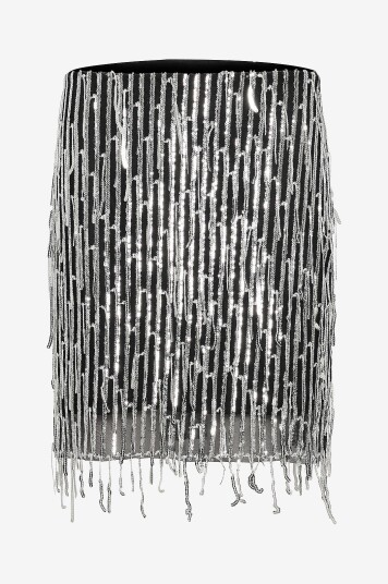 Karen By Simonsen - Paljettskjørt kbSandie Skirt - Sølv