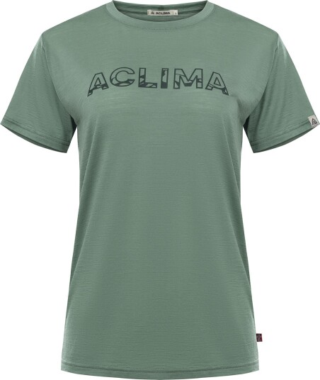 Aclima Women's LightWool 140 Classic Tee Logo Dark Ivy S, Dark Ivy