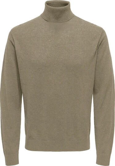 ONLY & SONS Onsloui Reg 12 Mel Roll Knit Noos Khaki green XS