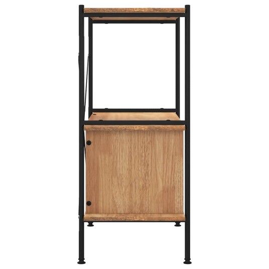 vidaXL Hylle med skap 3 lag 80x40x92 cm st?l og konstruert tre