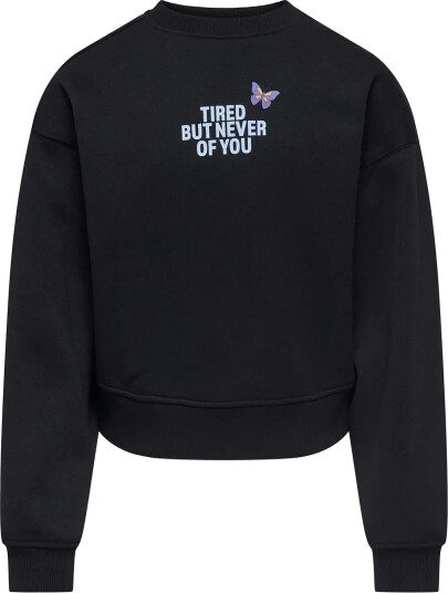 Kids Only Koghima L/S O Neck Print Swt   Black   134 140