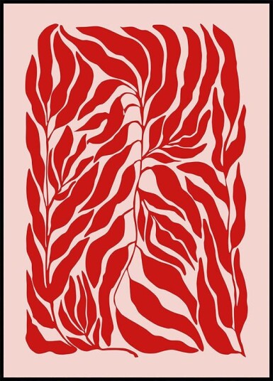 Red Leaf Harmony Poster Plakat / 21x30cm