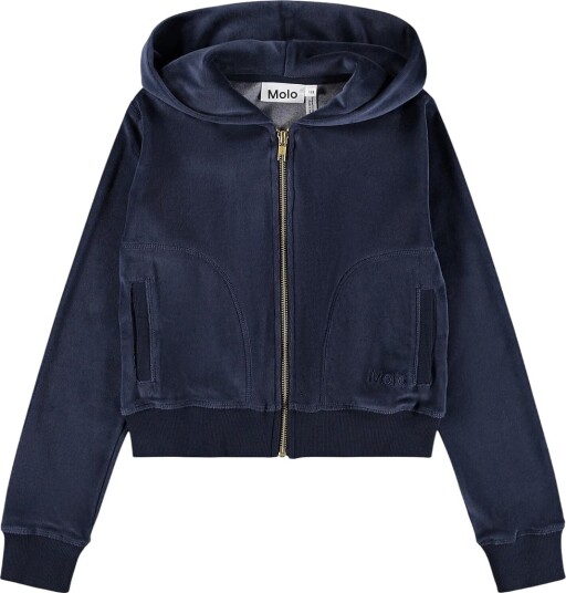 Molo Cardigan - Fløyel - Milla - Navy Blazer - Molo - 7 år (122) - Cardigan - Marineblå