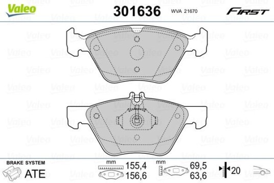 Bremseklosser VALEO 301636