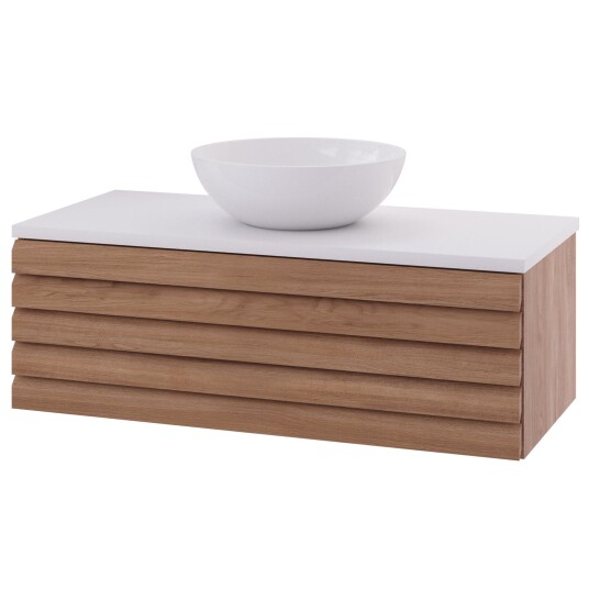 Linn Bad Selma Eikestav Heltre D45cm Servantskap Eik / 100cm Senter Linn Bad Selma Eikestav Heltre D45cm Servantskap Eik / 100cm Senter
