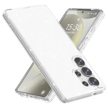 Samsung Galaxy S25 Ultra Stylish Glitter Series Hybrid deksel Hvit