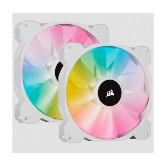 Corsair SP140 RGB Elite 140 mm Kabinettsvifter med RGB-belysning - 2-pakning Hvit Corsair SP140 RGB Elite 140 mm Kabinettsvifter med RGB-belysning - 2-pakning Hvit