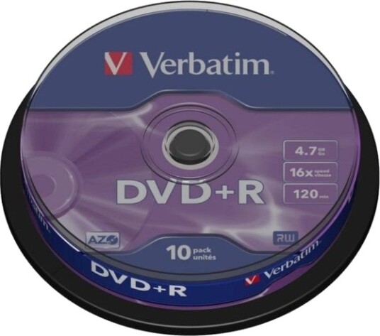 Verbatim DVD+R på spindel 10-pk. Verbatim DVD+R på spindel 10-pk.