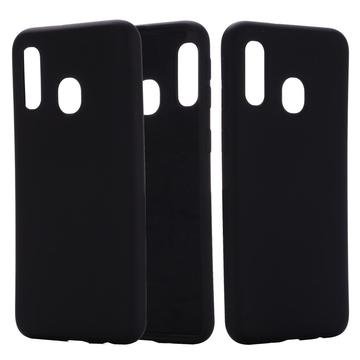 Samsung Galaxy A40 Liquid Silicone Deksel Svart