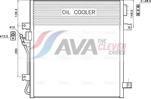 AVA COOLING SYSTEMS JE5091 Kondensator, klimaanlegg