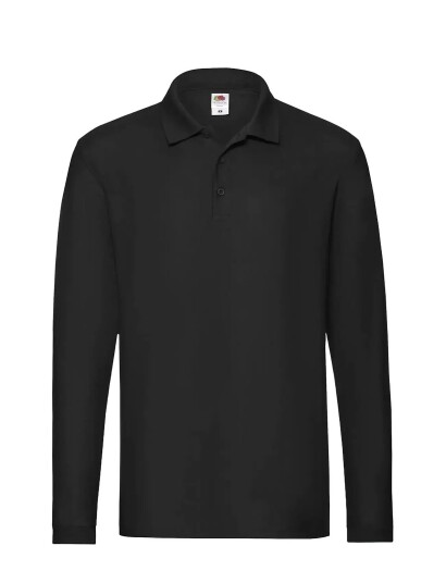 Fruit of the loom Premium Long Sleeve Polo Black M