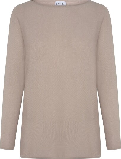 Davida Cashmere | Fine Knit Lady Big Slit Sweater | XL